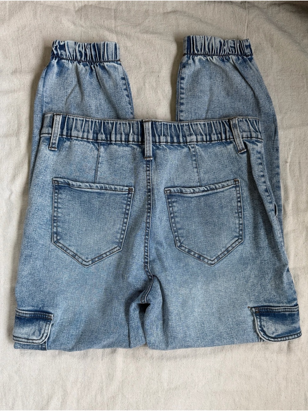 High Rise Cargo Jogger Jeans Acid Wash Balloon Barrel Pants Denim Retro Y2K 80s - Picture 3 of 15